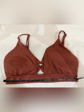 Everything But Water Jojo Shimmer Bralette Bikini Top 38DD Spice